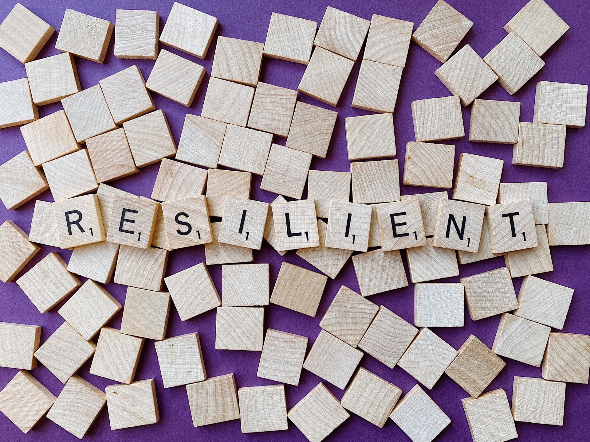 Scrabble Blocks spelling out the word Resilient